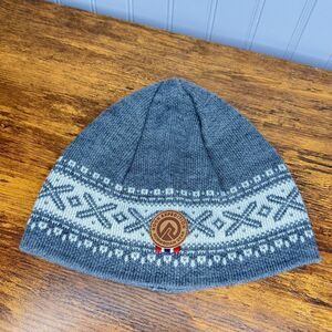 Rock Expedition Norway OS 100% Wool braided knit Geometric beanie hat NWOT